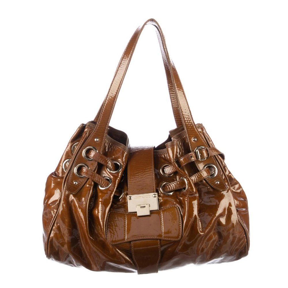 Authentic Jimmy Choo Ramona Medium Purse Patent Leather Iconic